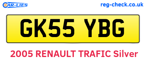 GK55YBG are the vehicle registration plates.