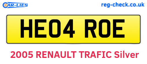 HE04ROE are the vehicle registration plates.