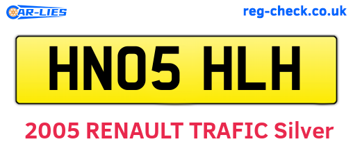 HN05HLH are the vehicle registration plates.