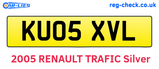 KU05XVL are the vehicle registration plates.