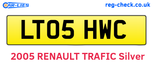 LT05HWC are the vehicle registration plates.