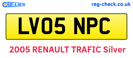 LV05NPC are the vehicle registration plates.