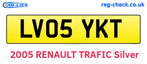 LV05YKT are the vehicle registration plates.