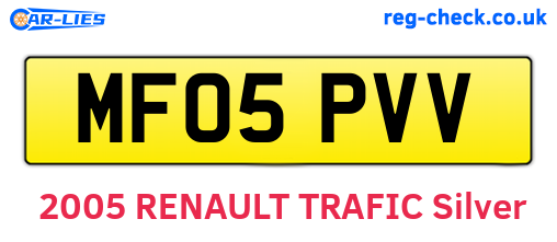 MF05PVV are the vehicle registration plates.
