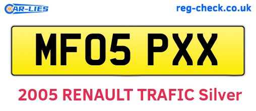 MF05PXX are the vehicle registration plates.