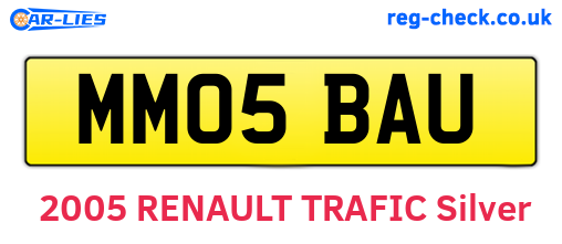 MM05BAU are the vehicle registration plates.