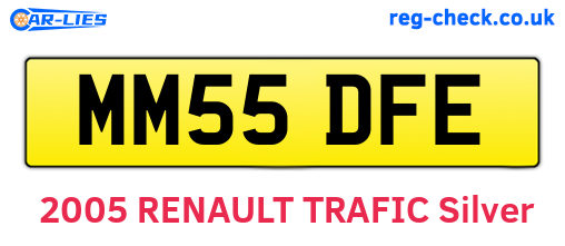 MM55DFE are the vehicle registration plates.