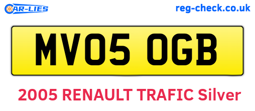 MV05OGB are the vehicle registration plates.