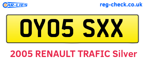 OY05SXX are the vehicle registration plates.