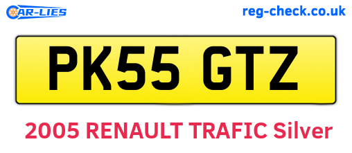 PK55GTZ are the vehicle registration plates.