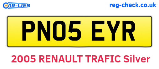 PN05EYR are the vehicle registration plates.