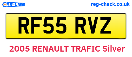 RF55RVZ are the vehicle registration plates.