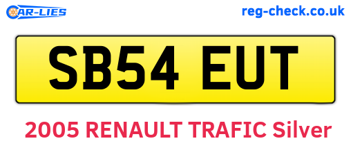 SB54EUT are the vehicle registration plates.