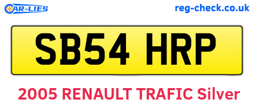 SB54HRP are the vehicle registration plates.