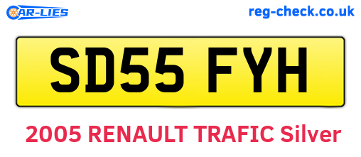 SD55FYH are the vehicle registration plates.