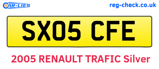 SX05CFE are the vehicle registration plates.