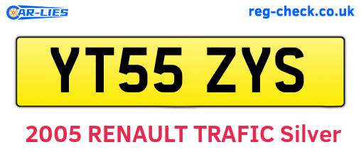 YT55ZYS are the vehicle registration plates.