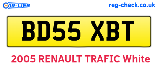 BD55XBT are the vehicle registration plates.
