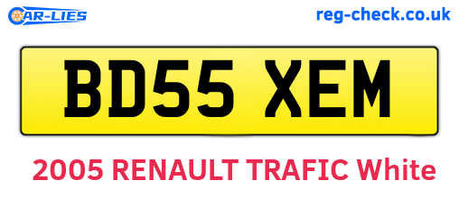 BD55XEM are the vehicle registration plates.