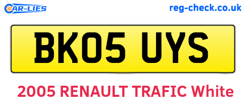 BK05UYS are the vehicle registration plates.