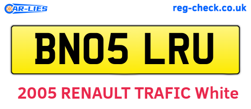 BN05LRU are the vehicle registration plates.