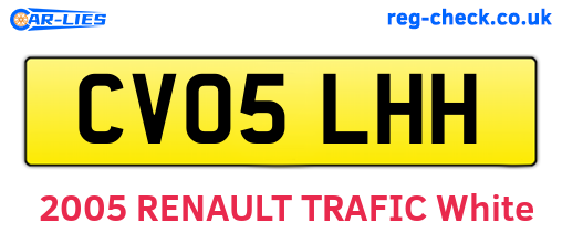 CV05LHH are the vehicle registration plates.