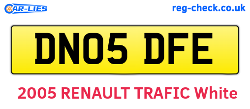 DN05DFE are the vehicle registration plates.