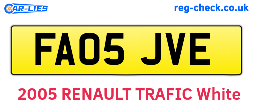 FA05JVE are the vehicle registration plates.