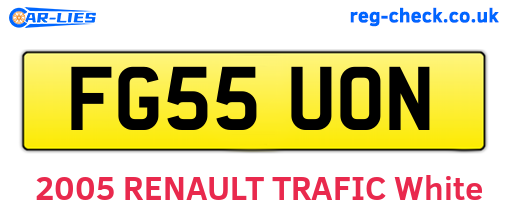 FG55UON are the vehicle registration plates.