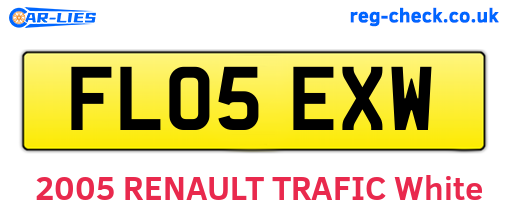 FL05EXW are the vehicle registration plates.