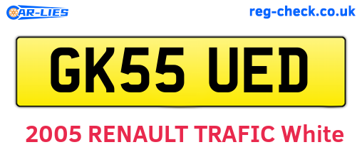 GK55UED are the vehicle registration plates.