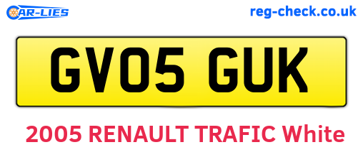 GV05GUK are the vehicle registration plates.