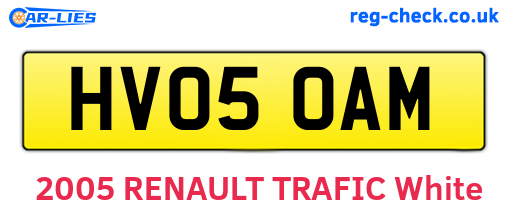 HV05OAM are the vehicle registration plates.