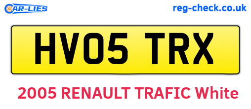 HV05TRX are the vehicle registration plates.