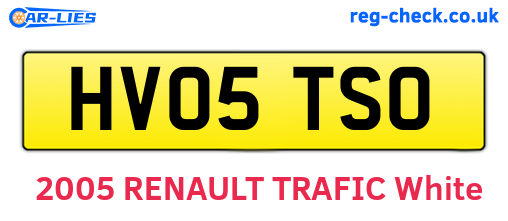 HV05TSO are the vehicle registration plates.