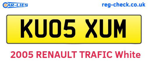 KU05XUM are the vehicle registration plates.