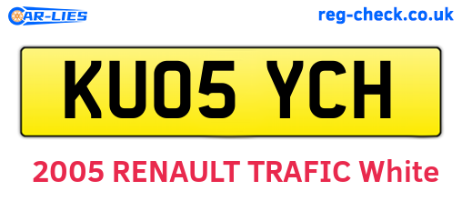 KU05YCH are the vehicle registration plates.