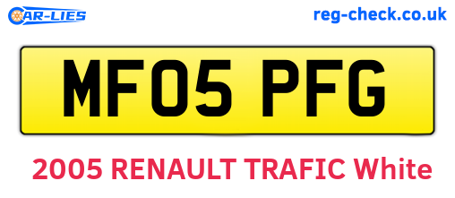 MF05PFG are the vehicle registration plates.