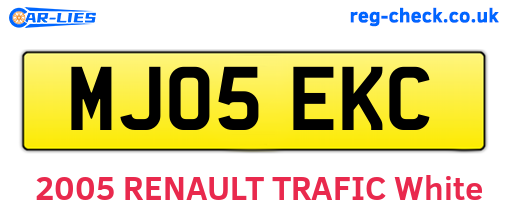 MJ05EKC are the vehicle registration plates.