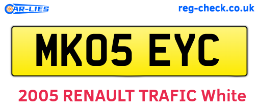 MK05EYC are the vehicle registration plates.
