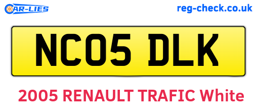 NC05DLK are the vehicle registration plates.