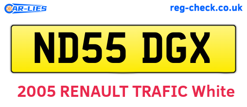ND55DGX are the vehicle registration plates.