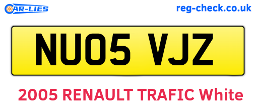 NU05VJZ are the vehicle registration plates.