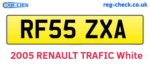 RF55ZXA are the vehicle registration plates.