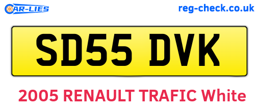 SD55DVK are the vehicle registration plates.