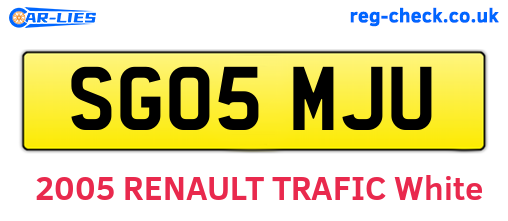 SG05MJU are the vehicle registration plates.