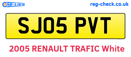 SJ05PVT are the vehicle registration plates.