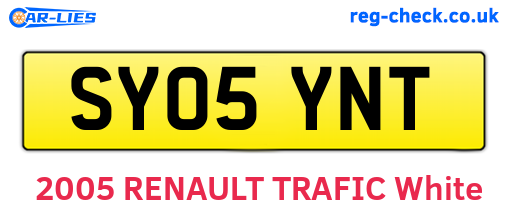 SY05YNT are the vehicle registration plates.