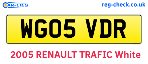 WG05VDR are the vehicle registration plates.