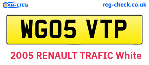 WG05VTP are the vehicle registration plates.